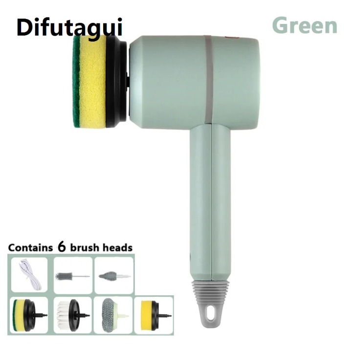 Difutagui%20Cleaning%20Tools%20Handheld%20Electric%20Cleaning%20Brush%20Wireless%20Battery%20Brush%20Bathroom%20Kitchen%20Tile%20Carpet%20Brush%20Cleaning%20Tools%20With%202/4/6%20Brush%20Heads%20-%20Image%205