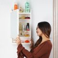 Bathroom Organizer Cabinet | Mirror with Shelf  White. 