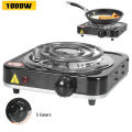 1000W Single Burner Electric Hot Plate Stove, Stainless Steel Portable Cooking Solution. 