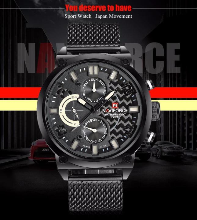NAVIFORCE%20%20Nf9068%20Chronograph%20Date/Day%20Stainless%20Steel%20Mesh%20Strap%20Quartz%20Sport%20Watch%20Relogio%20Masculino%20For%20Men%20-%20Image%209
