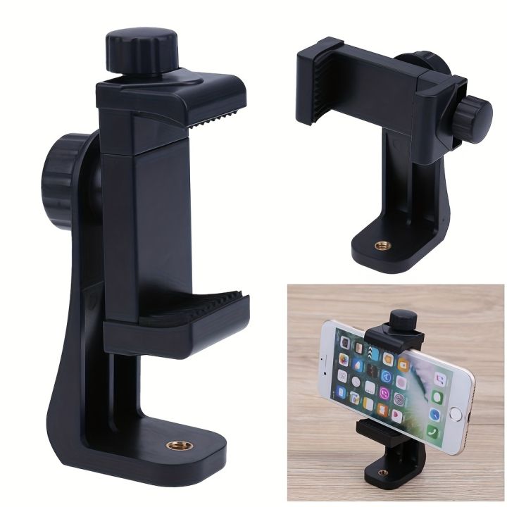 360%20Degree%20Rotatable%20Smartphone%20Tripod%20Mount%20-%20Adjustable%20Vertical%20Bracket%20Phone%20Holder%20Clipper%20for%20Selfie%20Stick%20Tripod%20Clamp%20-%20Universal%20Compatibility%20for%20Most%20Phones%20-%20Image%203