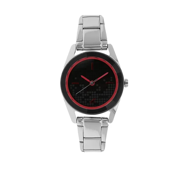 Fastrack 6144Sm01 Black Dial Analog Watch For Women - (Silver)
