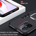 Tough Armor Bumper Back Case Cover for Mi Redmi 12C | Ring Holder & Kickstand in-Built | 360 Degree Protection Back Case Cover Black. 