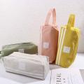 Portable Cute School Stationery Storage bag High Capacity Candy color Double layer Pencil Case Pen Case Pen Bag. 