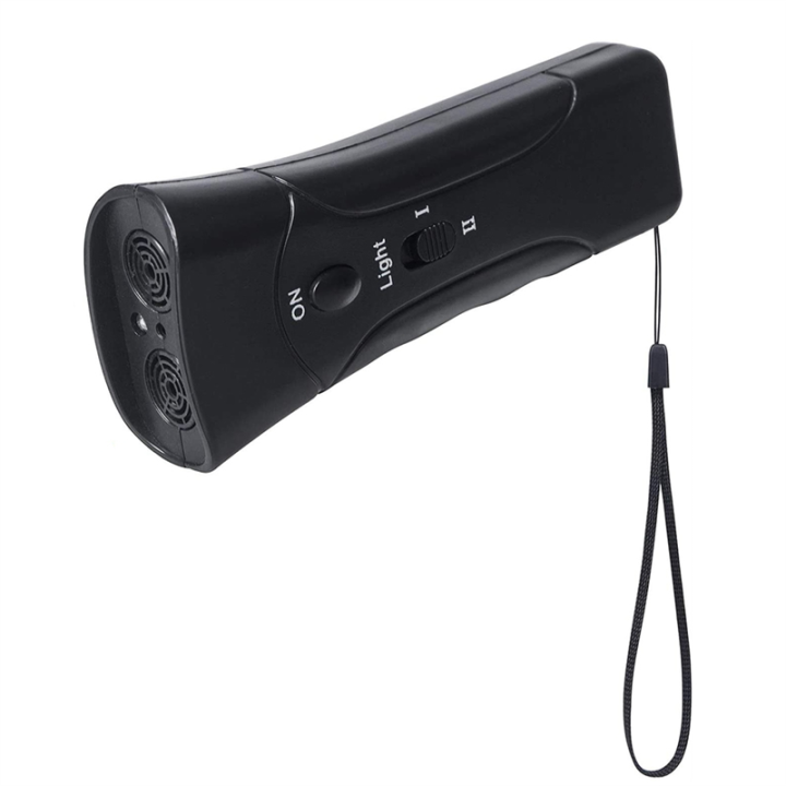 JAERBEE Ultrasonic Bark Stopper Portable Bark Stopper Handheld Dog Repeller with LED Light Battery Powered