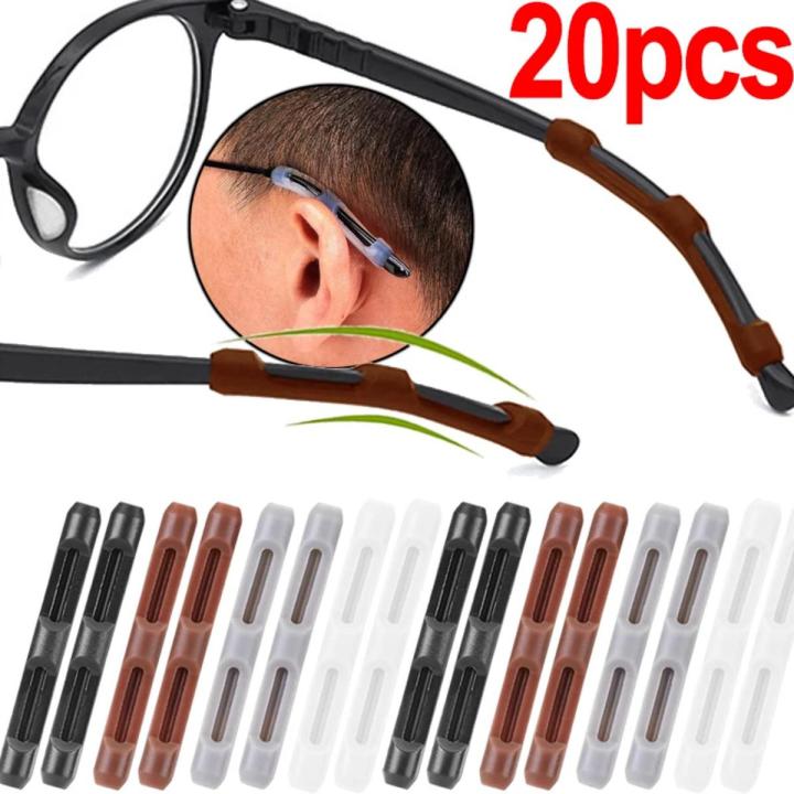 Spectacles Leg Attachment Anti-bracket ear hook fixed drag leg eye frame silicone set 10/20pcs ...