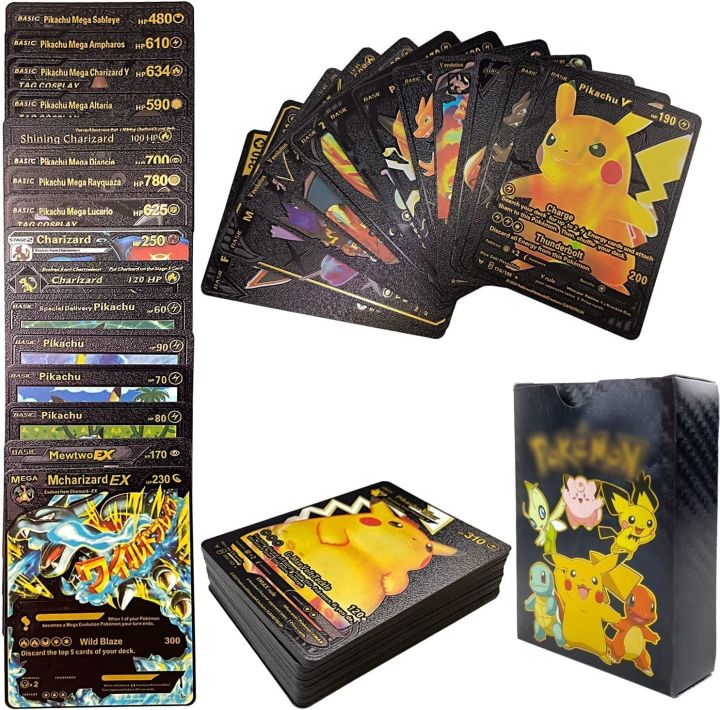 55PCS%20Black%20Pokemon%20Cards%20Vmax%20TCG%20GX%20EX%20Cards%20-%20Image%202