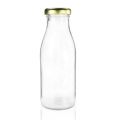 Glass Milk / Water Bottle 300 ml  Set Of 3 Pieces Bottles with Metal Lid. 