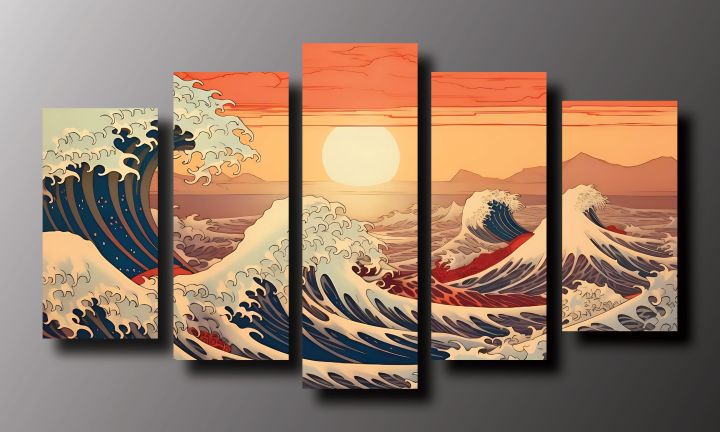 Wave%20Canvas%20Wall%20Art%20%E2%80%93%20Ocean%20Wave%20Sunset%20Wall%20Decoration-5%20Piece%20-%20Image%202