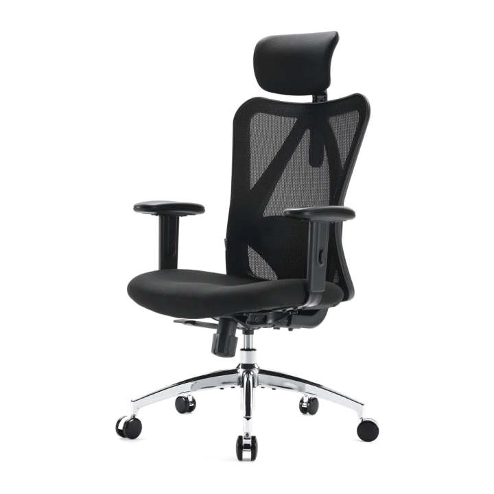 SIHOO M18 Ergonomic Office Chair Adjustable Headrest with 2D Armrest Lumbar Support and PU Wheels Swivel Tilt Function Black