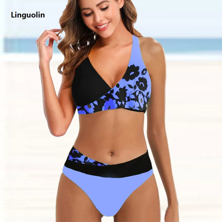 Linguolin%20Womens%20Swimming%20Suit%20Halter%20Swimwear%20Two%20Pieces%20Bathing%20Suit%20Flower%20Floral%20Cashew%20Printed%20Tankini%20Top%20Boyshorts%20Swimming%20S-5XL%20-%20Image%205