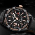 NaviForce NF9117 Date/Day Function Analog Watch For Men-Black/RoseGold. 