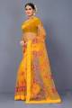 Fabdale Red Embroidered Net Bollywood Saree | Party & Festive Wear (PATL-001). 