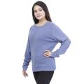 Round Neck Solid Mix Cashmere T-Shirt For Women. 