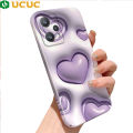 UCUC for Realme 9 Pro / OnePlus Nord CE 2 Lite 5G Back Cover Purple Love Luxury Glossy Hard Plastic Phone Cases. 