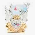Golden And Silver Colour Swan Design Clock With Photo Frame Attached Gift Decorative. 