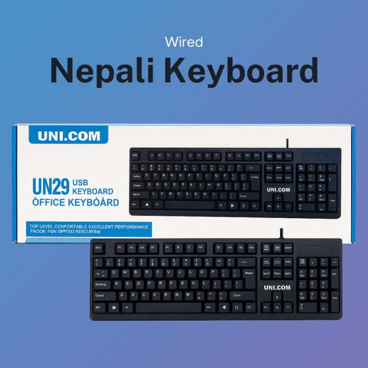 UNICOM%20UN29%20Wired%20USB%20Nepali%20English%20Keyboard%20%7C%20Full%20Size%20Ergonomic%20Office%20Comfort%20104%20Keys%20%7C%20Bilingual%20Nepali%20Font%20Imprinted%20Multimedia%20%7C%20Plug%20&%20Play%20Compatible%20Win10/8/7/XP%20Mac%20%7C%20Affordable%20Daraz%20Nepal%20-%20Image%202