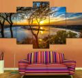 Sunrise Nature Canvas | Real Canvas Cotton High Texture Cotton Cloth | Comes With Wooden Framing. 