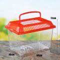 Portable Handheld Plastic Fish Tank Transparent Cutout Design For Turtle PetFish. 
