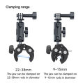 TELESIN Motorcycle Bicycle Rail Mount Clamp With 360 Degree Ball Mount For GoPro, Phone, Action Cameras. 