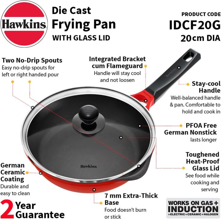 HAWKINS%2022%20cm%20Frying%20Pan,%20Die%20Cast%20Non%20Stick%20Fry%20Pan%20with%20Glass%20Lid,%20Ceramic%20Coated%20Pan,%20Induction%20Frying%20Pan,%20Small%20Frying%20Pan,%20Red%20(IDCF22G)%20-%20Image%202