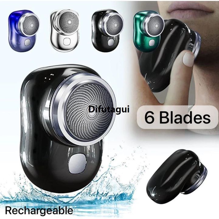 Difutagui New style Rechargeable Mini Shaver Portable Shaver Razor 6 Blade New Pocket Portable Sales promotion Shaver For Men Rechargeable Travel Razor (TINY SMALL HAIR TRIMMER ONLY)