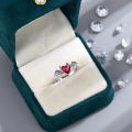 【Mega Sale】New Devil Ring Personalized Love Heart-Shaped Female Ruby Retro Elegant Hip-Hop Open Finger. 