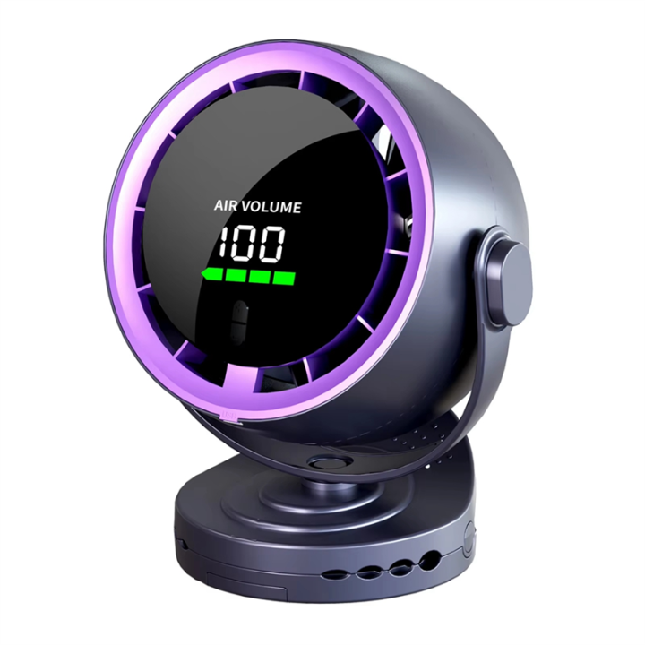 Digital Display Desktop Remote Control Fan 720° Rotation Adjustable B ...