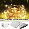 2/3/5/10m DIY LED USB Powered Fairy Lights Garland Copper Wire String Lamp for Home Wedding Party Holiday Outdoor Decoration. 