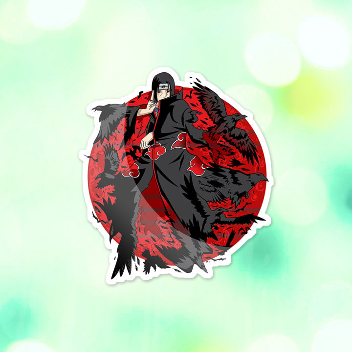 Naruto%20Anime%20Akatsuki%20Member%20Uchiha%20Itachi%20Red%20Moon%20And%20Crow%20Design%20Sticker%20For%20Laptop%20Notebooks%20-%20Image%202
