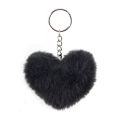 8CM Fluffy pompom Keychain Gifts for Women Soft Heart Shape Pompon Rabbit Key Chain Ball Car Bag Accessories Key Ring. 