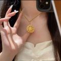 Fashion Brass Eight Treasures Compass Pendant Feng Shui Lucky Charm Protect Safety Brass Necklace exquisite Attracting Wealth Necklace Pendant for Women. 