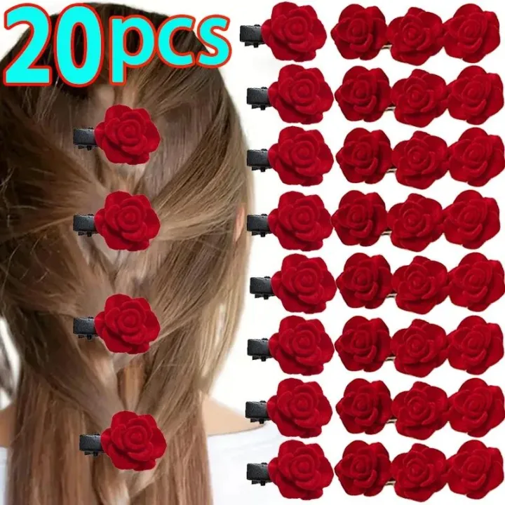 Wenefang%20Fashion%202/20pcs%20Small%20Red%20Velvet%20Rose%20Hair%20Clips%20For%20Women%20Korean%20Flower%20Hairpins%20Girls%20Elegant%20Hair%20Clip%20Pin%20Barrettes%20Hair%20Accessories%20-%20Image%202