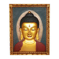 Portrait Buddha God Colorful Antique Handmade Releif Painting 20*26 Inches. 