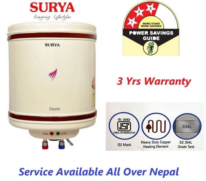 Surya Sizzle 15 Liter Electric Geyser (Water Heater)