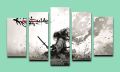 Samurai Warrior Canvas Wall Art – Japanese Anime Style |5-Piece. 