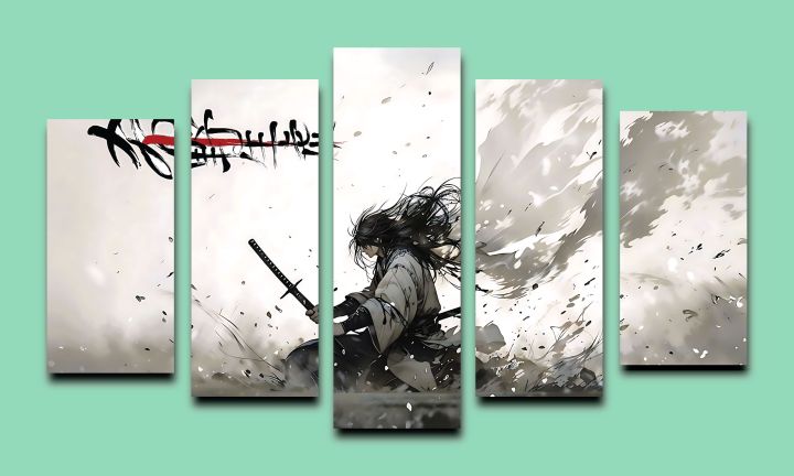 Samurai%20Warrior%20Canvas%20Wall%20Art%20%E2%80%93%20Japanese%20Anime%20Style%20%7C5-Piece%20-%20Image%204