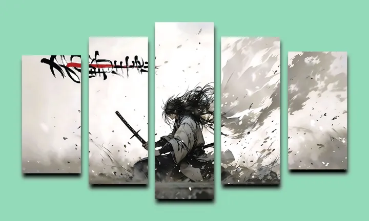 Samurai%20Warrior%20Canvas%20Wall%20Art%20%E2%80%93%20Japanese%20Anime%20Style%20%7C5-Piece%20-%20Image%204