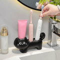 Creative 3 Holes Electric Toothbrush Stand Cartoon Cat Ceramics Toothbrush Base Waterproof Durable Toothbrush Storage Rack Home Use. 