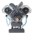 Mini V8 Engine Model Kit Internal Combustion Model V8 Motor Simulation Eight Cylinder Engine Can Be Activated DIY Toy. 