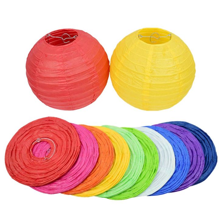 Chinese Baby Shower Birthday Decoration Home Decor DIY Party Supplies Round Paper Lanterns Mid Autumn Festive Lanterns Hanging Lanterns Paper Lamp Ball