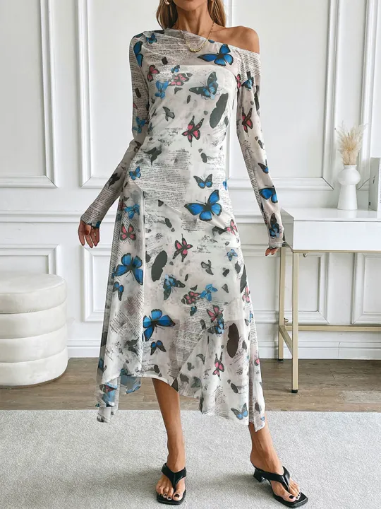 Autumn%20Women%20Maxi%20Dresses%20New%20Streetwear%20Fashion%20Letters%20Butterfly%20Print%20Skew%20Collar%20Dress%20Casual%20Slim%20Lady%20Dress%20Clothing%20-%20Image%203