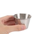NAMUNY 1 Pack of 10 - Premium Brushed Stainless Steel Condiment Sauce Cups Spices Pots Liquid Dips Bowls - 2.5Oz 70Ml. 