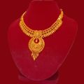 Gold Plated Mini Haar Necklace - Authentic Nepali Real Gold Design for Women (Wedding/Bridal Jewelry). 