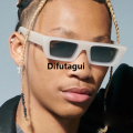 Difutagui Portable [ New ] Small square box in Sunglasses 2021 Plain Sunglasses 2025 for Women Fashion Hong Kong Style Comfort Trend Glasses. 