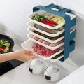 Wall Mounted Plastic 6 Layer Kitchen Rack Table Top Dish Organizer Utensil Holder Dish Plate Serving Tray. 