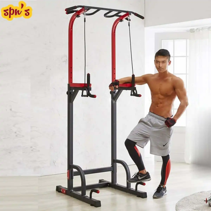 SPN's Dolphy Dip Stands Adjustable Power Tower Pull Up Bar Workout