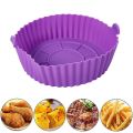 Reusable Air Fryer Silicone Liner Basket - Heat Resistant Non-Stick Silicone Pot for Airfryer - Washable Baking Tray & Oven Mold - Double Ear Handle Silicone Container for Kitchen. 