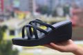 2025 Elegant Krazing Pot Light Leather Peep Toe Wedge Heels Gladiator Summer Shoes Casual Platform Increase Brand Modern Women Sandals. 