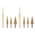 NAMUNY 6 pcs HSS Titanium Step Drill Bit Set & 2 pcs Automatic Center Punch. 